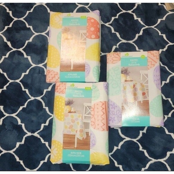 Easter PEVA Tablecloth 60 in X 84 in - Picture 3 of 3